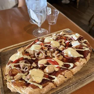 Bbq chicken Flatbread - unseasoned chicken and tasted mostly like bbq