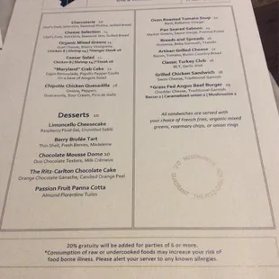 menu