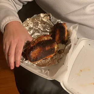 Burnt Stromboli on delivery order