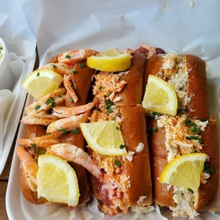 Shrimp, Lobster, and Crab Rolls