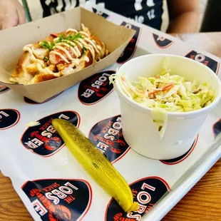 Cajun Lobster Roll &amp; a side of jalapeño cole slaw