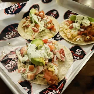 2 Lobster Tacos &amp; 1 Shrimp Taco