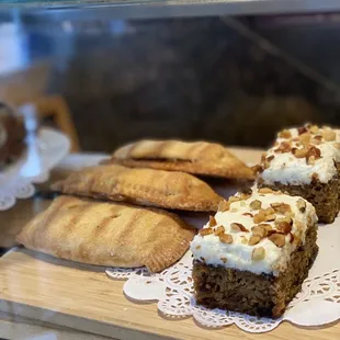 Empanada and Carrot Cake