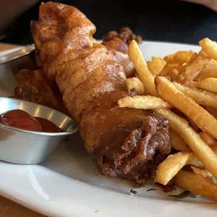 Great fish and chips with homemade tartar sauce