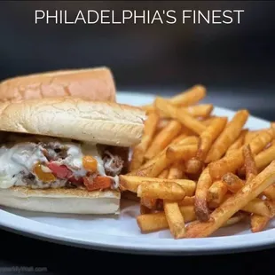 a cheeseburger and french fries