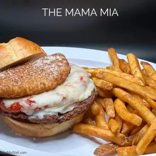 a cheeseburger and french fries