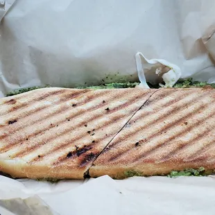 My avocado panini with roast beef