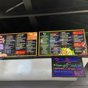 Inside menu with the special 9/20/21