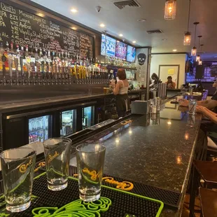 Front bar from the entrance. Waiting on my party but getting the party started. Heather is super friendly and attentive!