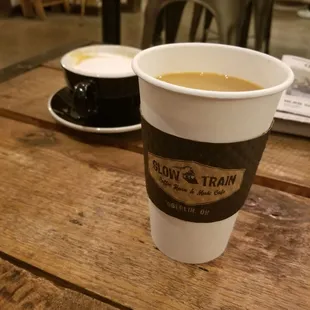 a cup of coffee on a table