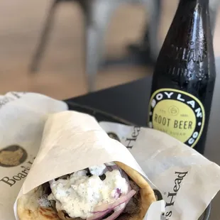 With meat shaved from a cone and our house tzatziki sauce, you can't go wrong with our Gyro!