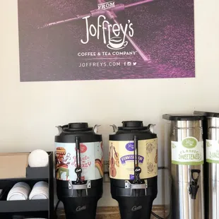 Proudly serving Joffrey's coffee's and tea's.