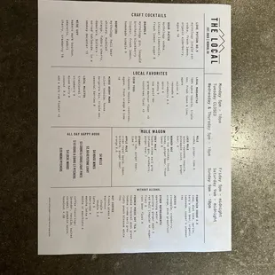 Spring 2022 Drink Menu