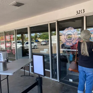 Line out the door for social distancing