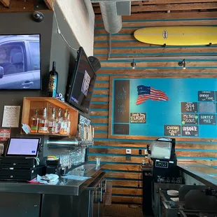 Beer selection on wall