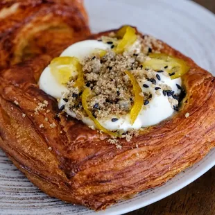 Black sesame mochi danish