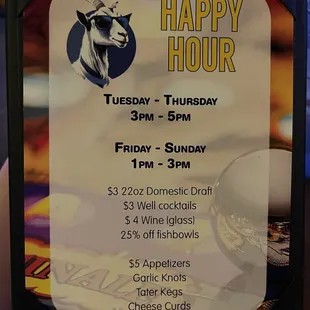 Happy hour specials