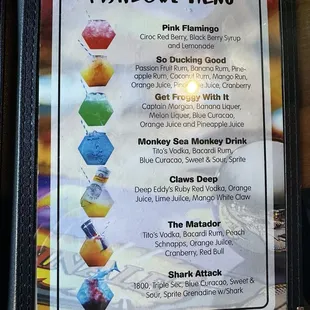 Drink menu