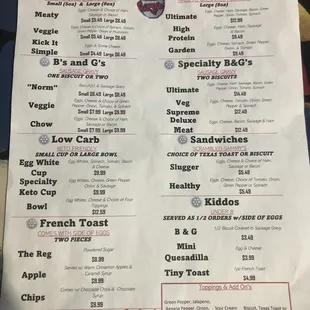 Breakfast Menu