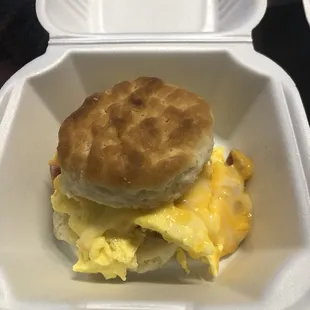 Biscuit with Egg, Cheese and Ham