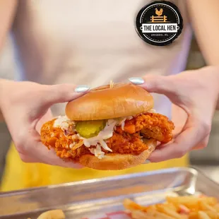 Hen's buffalo chicken sandwich,