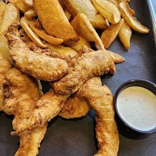 Chicken tenders and fries