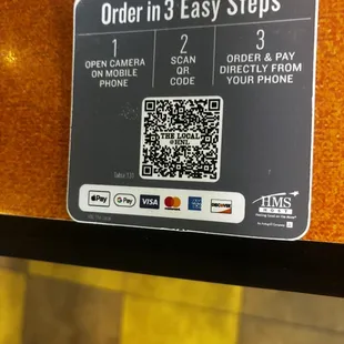 a qr code for ordering orders