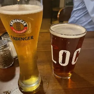 Erdinger Hefe and a Red Ale