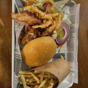 Whiskey Burger and Fries