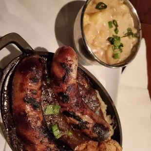 Irish Bangers and Mash and Guiness Mac and Cheese