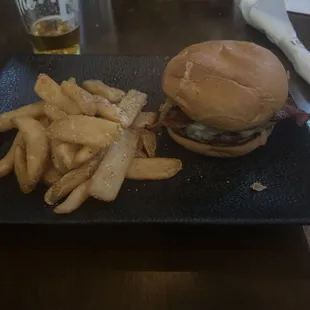 Whiskey Burger and steak fries