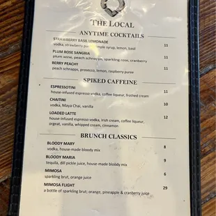 Cocktail Menu 1/2024