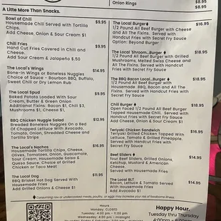 Food menu as of 10/28/23