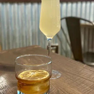 Old fashioned and a French 75