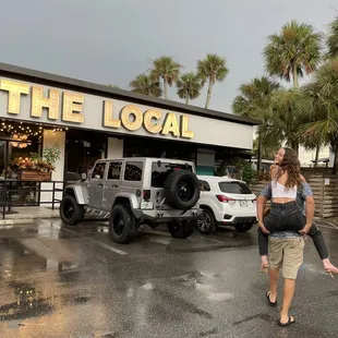 The local in the rain