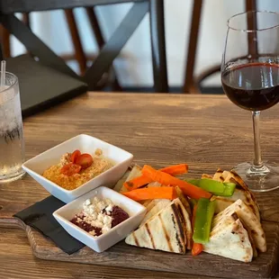 The hummus and Tempenade appetizer. 10/10.