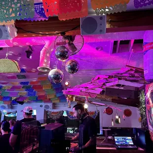 Cinco de Mayo party - table by the DJ booth