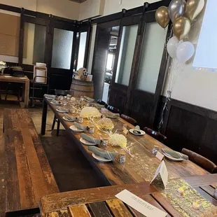 One of the party table setups.