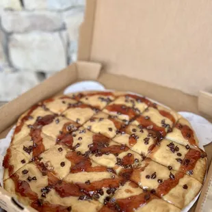 PB &amp; J Pizza- it sounds crazy but we promise- it's DELISH! Choose between grape or strawberry jelly.