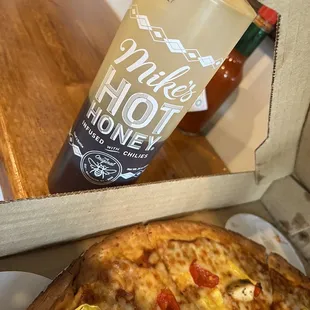 I invite you to add a little Mike's hot honey yo a slice. Just enough heat with the sweet honey leaves you wanting more.
