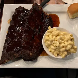 Whole rack of St. Louis Style Ribs with White Cheddar Mac and Cheese