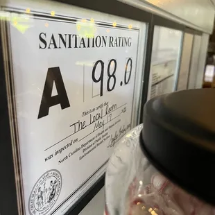 98.0 Sanitation Score