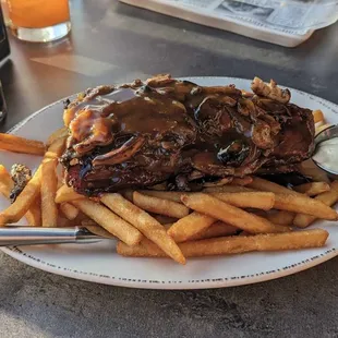 New York Strip Steak Frites with mushroom