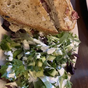 Reuben with greens