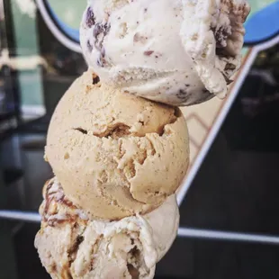 three scoops of ice cream