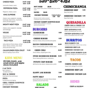 the menu