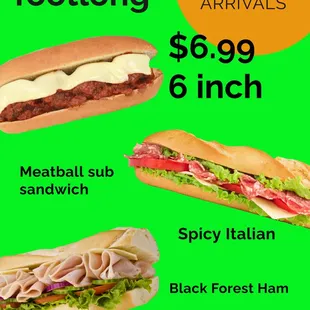 the prices of sandwiches