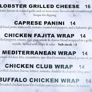 the menu