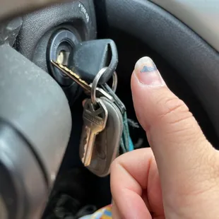 Thumbs up because I was able to get in my car to get my keys to start my car to get where I wanted to go.