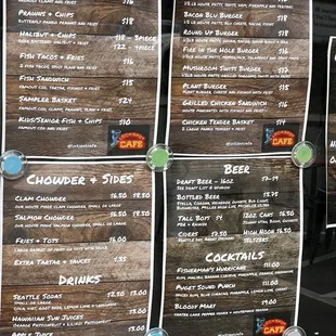 Menu as of April 2024